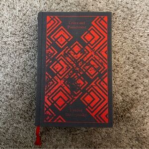 Crime and Punishment Hardcover Journal - Black & Red Geometric Cover